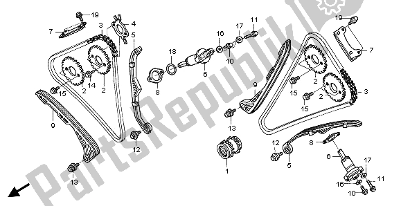 Alle onderdelen voor de Nokkenketting & Spanner van de Honda ST 1300A 2003