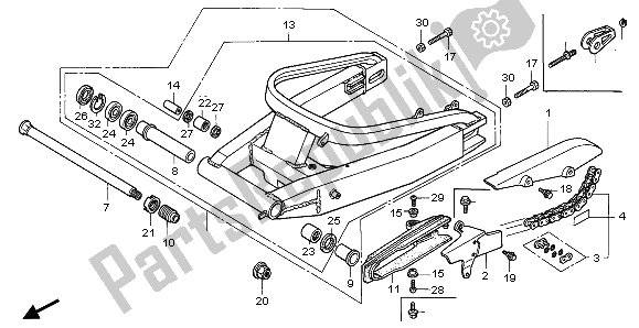 All parts for the Swingarm of the Honda CBR 900 RR 1995