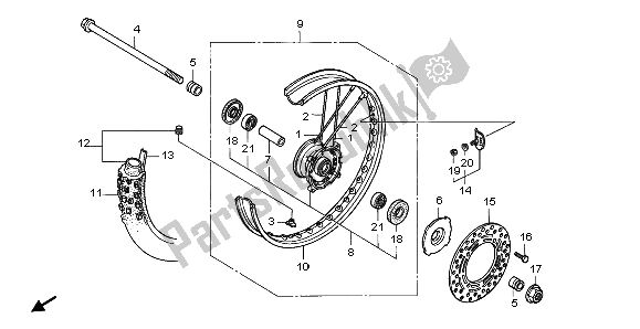 Todas las partes para Rueda Delantera de Honda CR 80 RB LW 2000