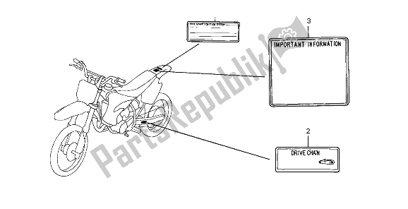 All parts for the Caution Label of the Honda CR 85R SW 2003