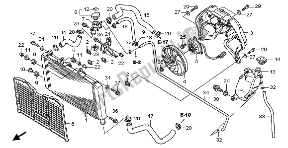 Alle onderdelen voor de Radiator van de Honda CBF 600 NA 2009