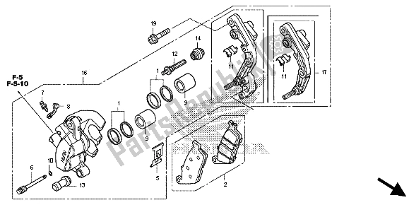 All parts for the Front Brake Caliper of the Honda CB 500F 2013