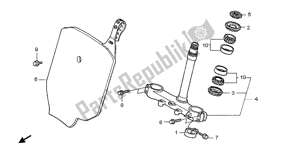 All parts for the Steering Stem of the Honda CR 85R SW 2004