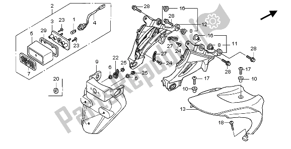 Todas las partes para Guardabarros Trasero de Honda CBR 1000 RR 2006