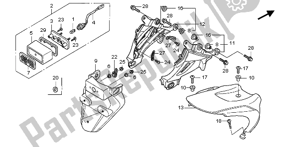 All parts for the Rear Fender of the Honda CBR 1000 RR 2006