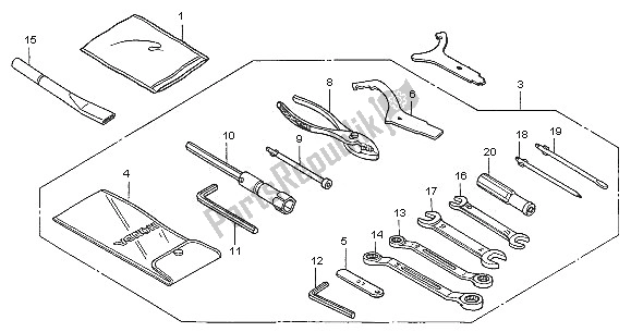 Tutte le parti per il Utensili del Honda VFR 800A 2005