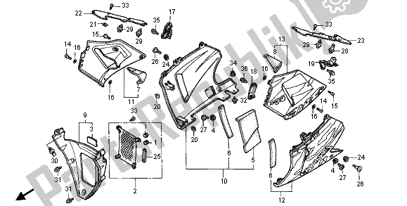 Tutte le parti per il Cappuccio Inferiore del Honda RVF 400R 1995