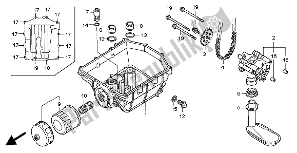 Todas las partes para Bomba De Aceite de Honda XL 1000 VA 2004
