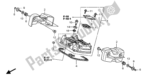 Todas las partes para Tapa De Culata Trasera de Honda XL 125V 2001