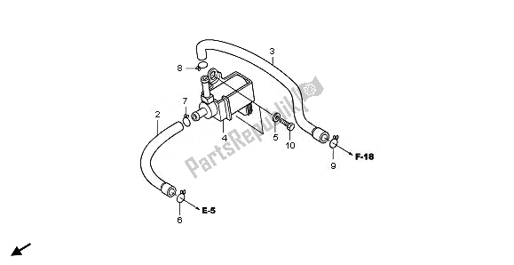 All parts for the Purge Control Sole. Valve of the Honda NHX 110 WH 2010