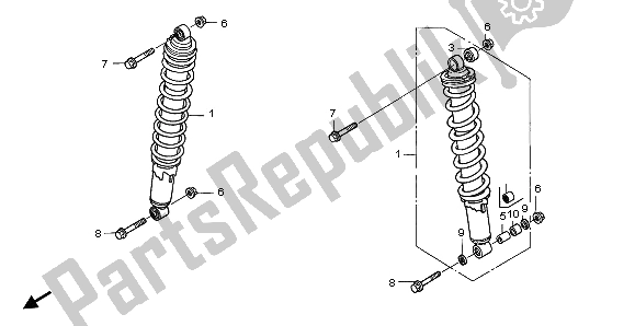 All parts for the Front Cushion of the Honda TRX 400 EX Fourtrax 2000