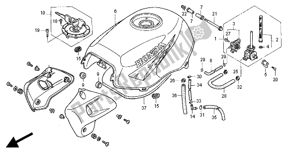 Todas las partes para Depósito De Combustible de Honda CB 500S 2000