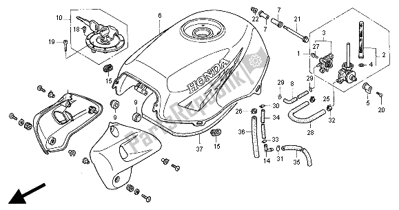 Todas las partes para Depósito De Combustible de Honda CB 500S 2000