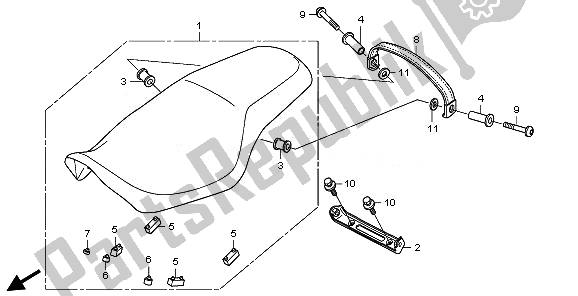 All parts for the Seat of the Honda VT 750S 2011