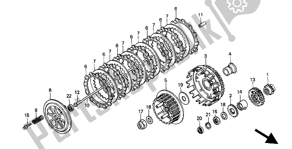 Todas las partes para Embrague de Honda XR 600R 1993