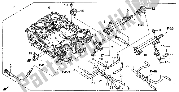 Alle onderdelen voor de Gasklephuis (assy.) van de Honda ST 1300A 2006