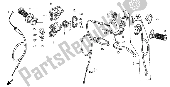 Tutte le parti per il Maniglia Leva E Interruttore E Cavo del Honda CR 125R 1999