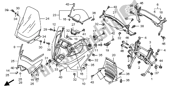 All parts for the Front Cover of the Honda FJS 600D 2006