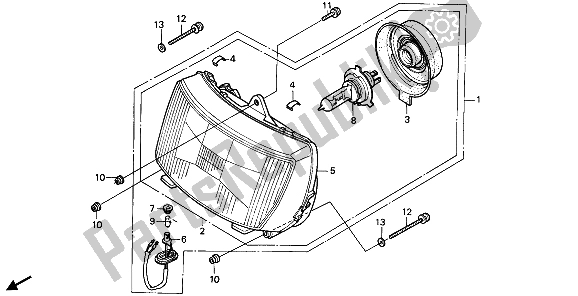 Todas las partes para Faro (eu) de Honda CBR 600F 1989