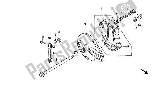 Tutte le parti per il Pannello Freno Posteriore del Honda NX 250 1988