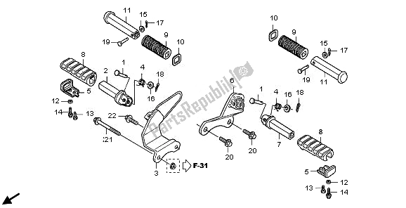 Toutes les pièces pour le étape du Honda VT 750 CA 2008