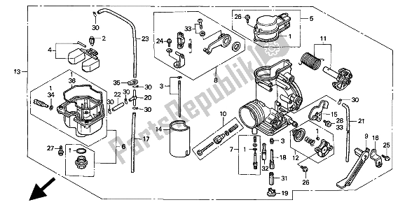 Todas las partes para Carburador de Honda XR 600R 1994