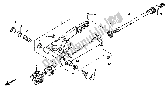 All parts for the Swingarm of the Honda NT 650V 2001