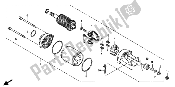 Alle onderdelen voor de Startmotor van de Honda FJS 600A 2012
