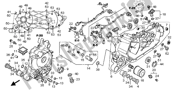 All parts for the Crankcase of the Honda SH 300A 2009