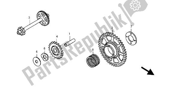 All parts for the Starting Driver Gear of the Honda CBR 600 FA 2012