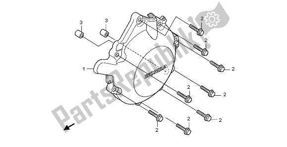 All parts for the A. C. Generator Cover of the Honda CBF 1000 FS 2011