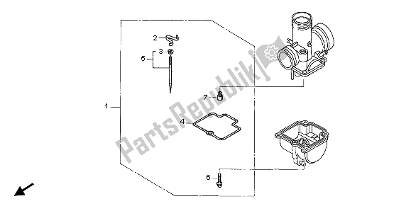 All parts for the Carburetor O. P. Kit of the Honda CR 85R SW 2004