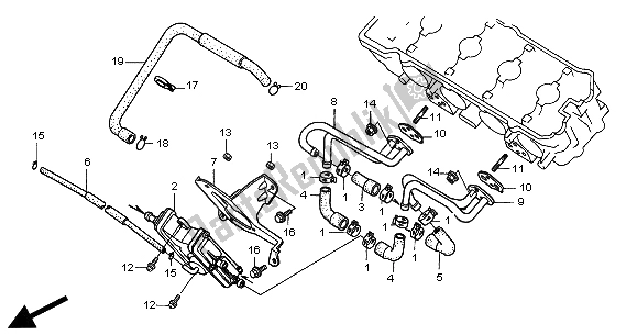 All parts for the Air Suction Valve of the Honda CB 600F Hornet 2000