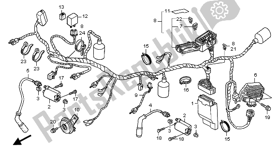 Todas as partes de Chicote De Fios do Honda XL 125V 2001