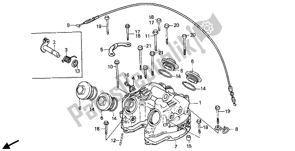 Todas las partes para Cubierta De Tapa De Cilindro de Honda XBR 500 1987