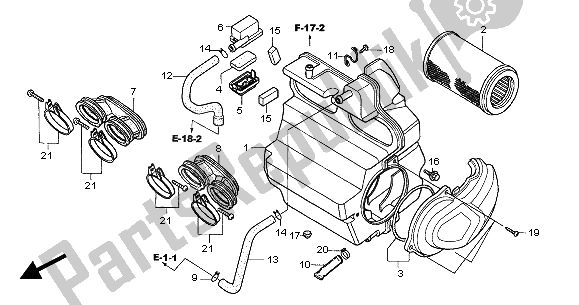 All parts for the Air Cleaner of the Honda CB 600F Hornet 2005