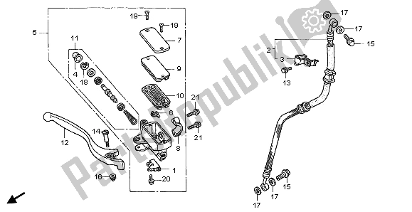 Wszystkie części do Fr. G?ówny Cylinder Hamulca Honda CB 500 1996