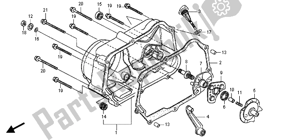 All parts for the Right Crankcase Cover of the Honda CRF 70F 2012