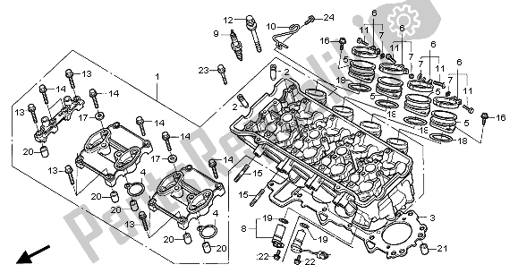 Alle onderdelen voor de Cilinderkop van de Honda CBR 1000 RR 2005