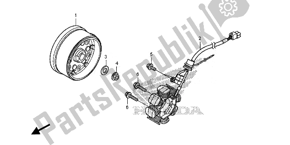 All parts for the Generator of the Honda CRF 125 FB LW 2014