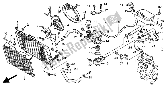 Toutes les pièces pour le Radiateur du Honda CB 500S 2002