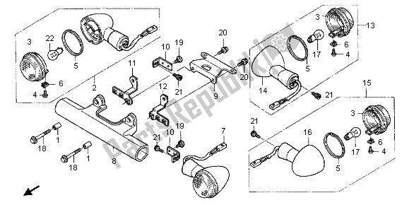 Tutte le parti per il Winker del Honda VT 750 CA 2006
