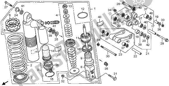 All parts for the Rear Cushion of the Honda XR 650R 2006