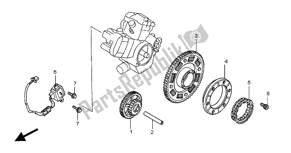 All parts for the Pulse Generator & Starting Clutch of the Honda XL 1000V 2000