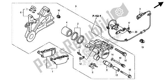 Tutte le parti per il Pinza Freno Posteriore del Honda CB 600 FA Hornet 2013