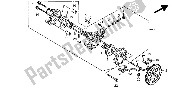 Toutes les pièces pour le La Pompe à Huile du Honda SLR 650 1997