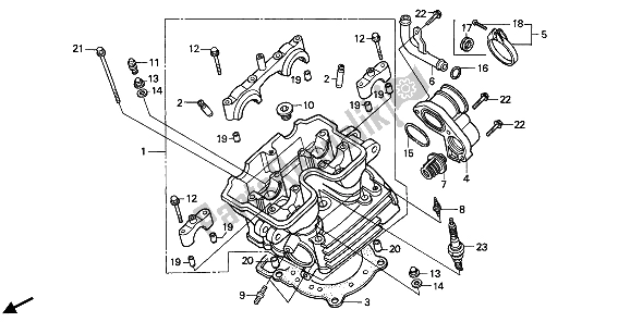 Todas as partes de Cabeça De Cilindro do Honda NX 250 1990