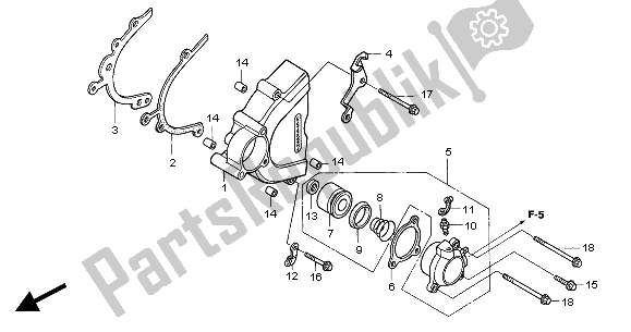 All parts for the Left Crankcase Cover of the Honda VTR 1000 SP 2000