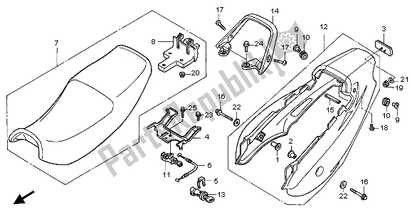 All parts for the Seat of the Honda CB 500 2002