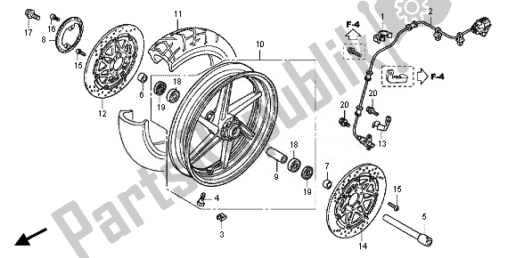 Tutte le parti per il Ruota Anteriore del Honda VFR 800X 2011